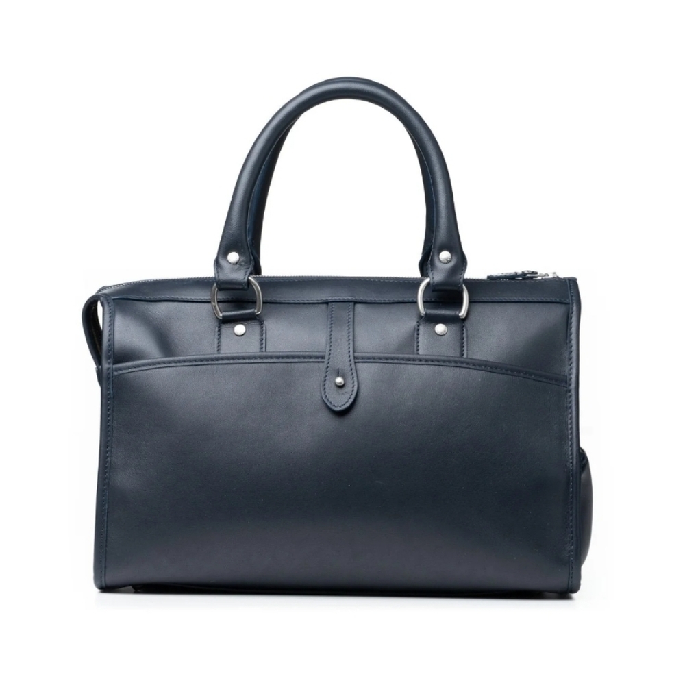 Ghurka Rover No. 66 handbag blue Navy Leather